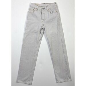 Levi's Premium 501 Jeans Womens 23x32 Ivory Light Wash Straight Button Fly Denim